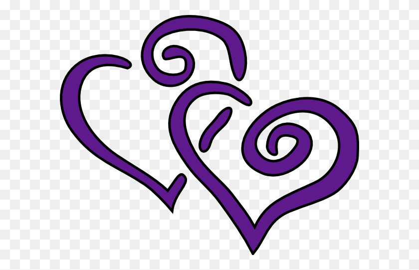 600x481 Фиолетовое Свадебное Сердце Картинки - Свадебные Сердца Клипарт