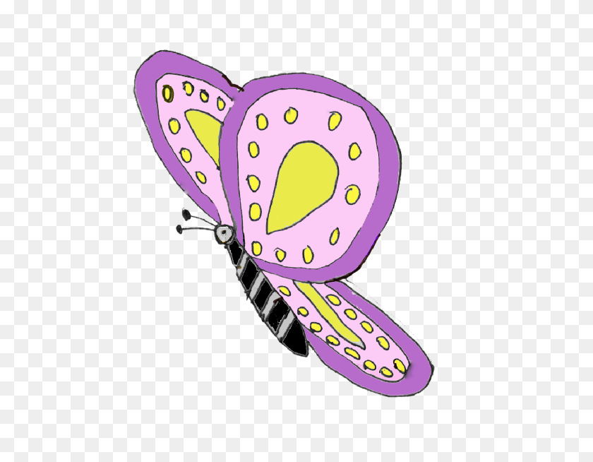 528x594 Purple Yellow Butterfly Clip Art - Purple Star Clipart