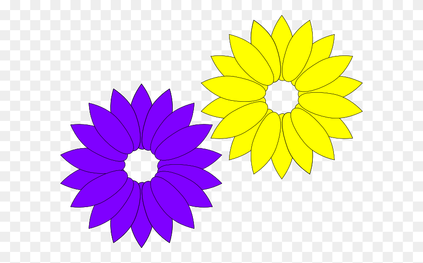 600x462 Purple Yellow Flowers Clip Art - Peony Flower Clipart
