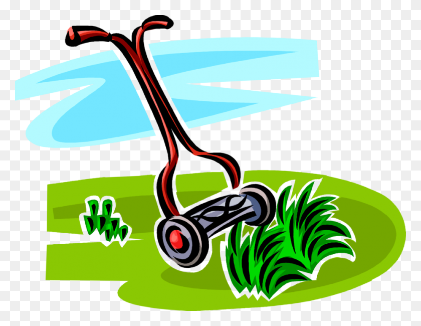 925x700 Push Lawn Mower Cuts Grass - Grass Vector PNG
