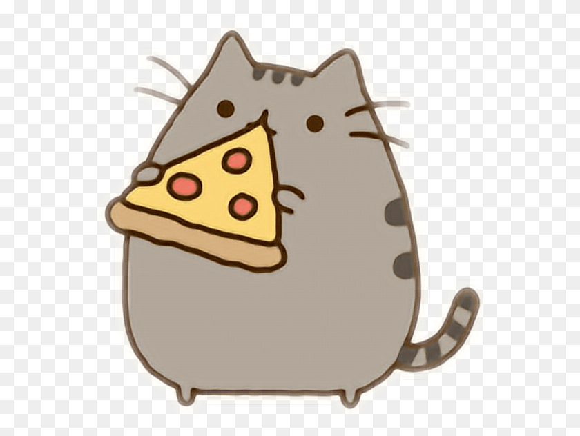 564x572 Pusheen Cat Pizza Kawaii Cute Kitty - Pizza Party Clipart