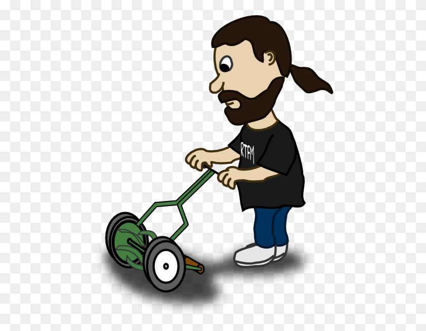 474x594 Pushing Lawn Mower Clip Art - Lawnmower PNG