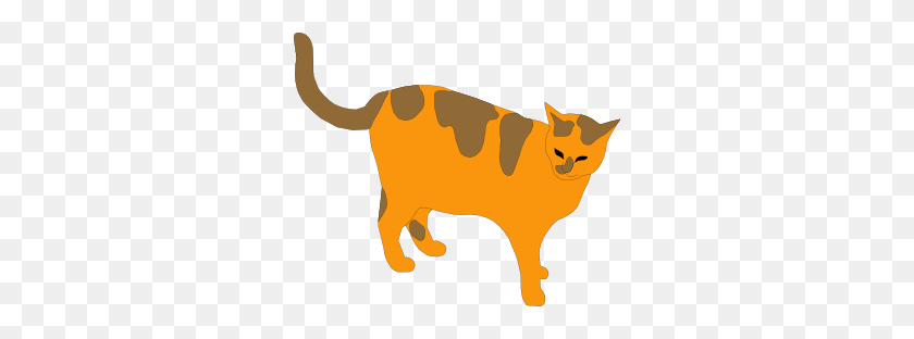 300x252 Pussy Cat Clip Art Free Vector - Orange Cat Clipart