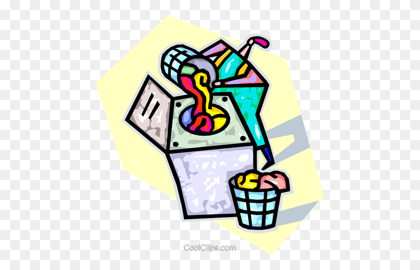 457x480 Putting Laundry In The Laundry Machine Royalty Free Vector Clip - Washing Clothes Clipart
