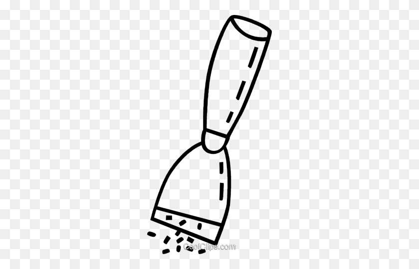 250x480 Putty Knife Royalty Free Vector Clip Art Illustration - Knife Clipart Black And White