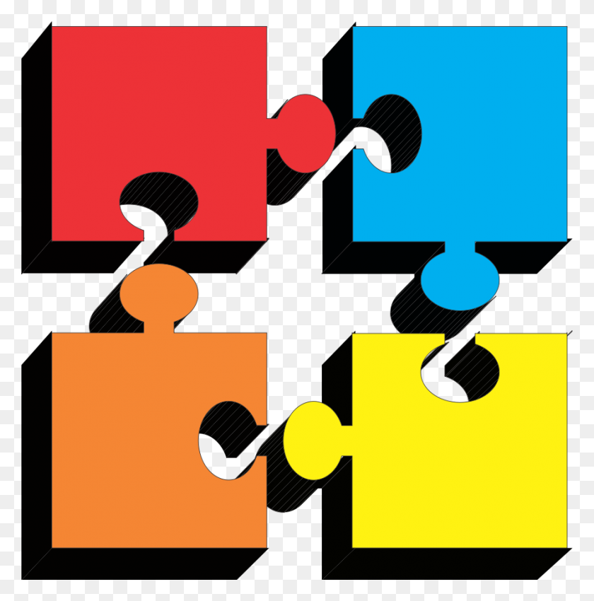 888x900 Puzzle Clip Art Interlocking - Connecting Cubes Clipart
