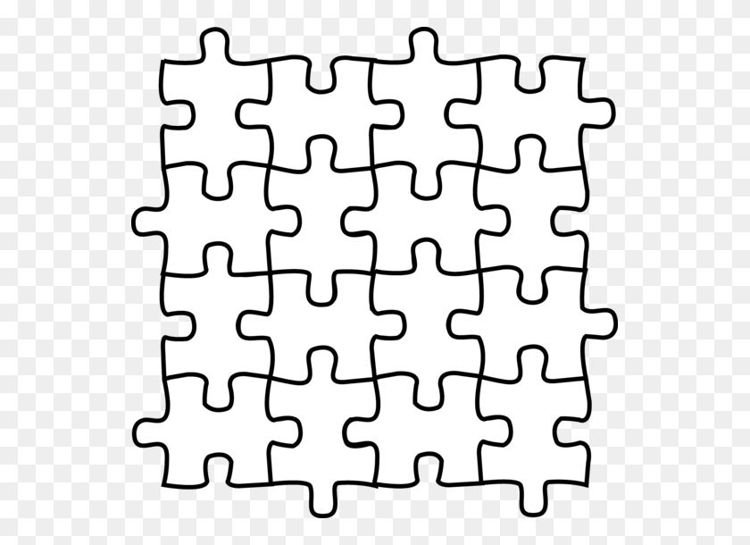 545x550 Puzzle Pieces Coloring Page - Square Clipart