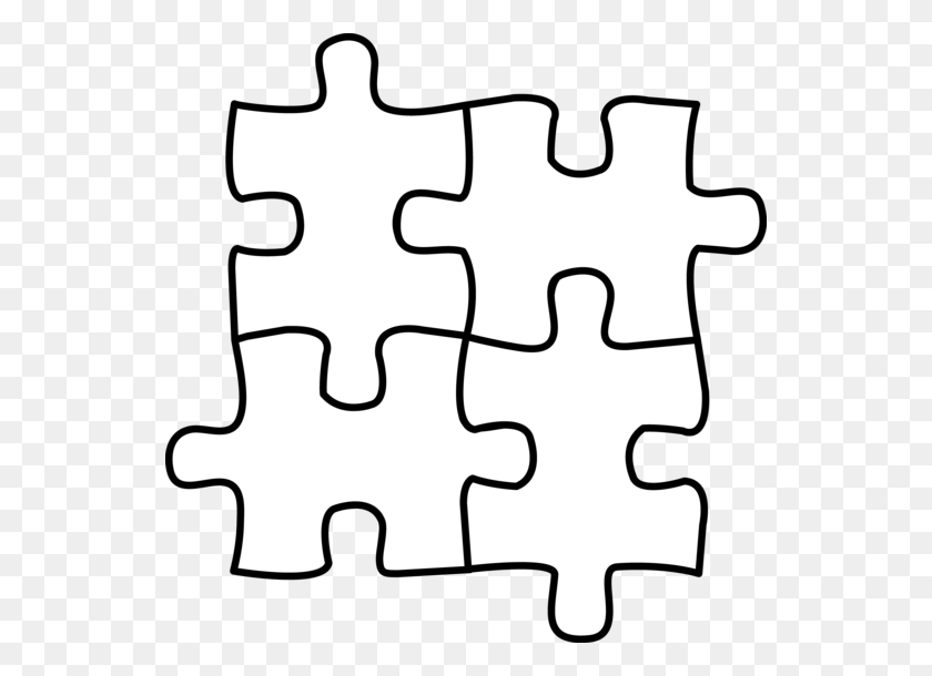 542x550 Puzzle Pieces Coloring Pages - Community Helpers Clipart Black And White