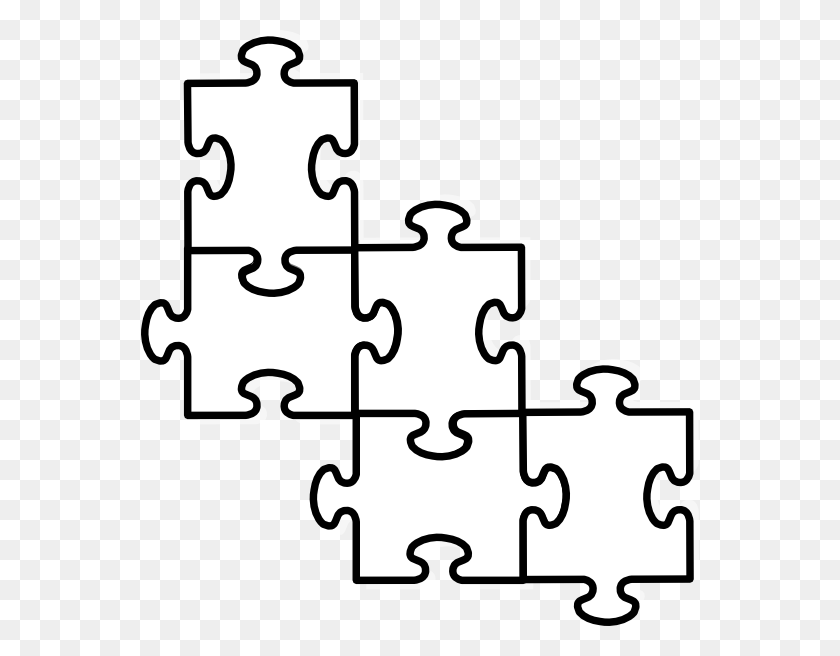 558x596 Puzzle Pieces Connected Clip Art - Puzzle Clipart