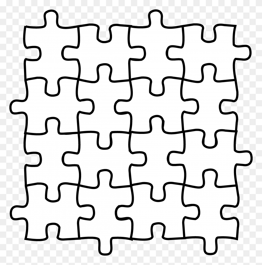 4254x4293 Puzzle Square Clip Art - Square Clipart Black And White