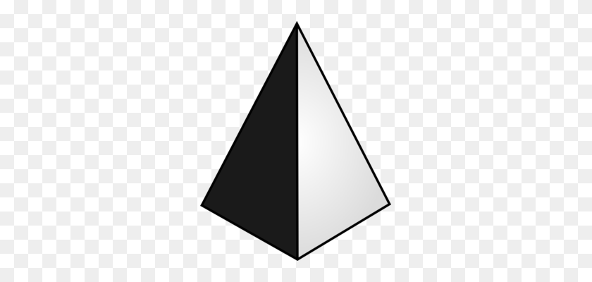 271x340 Pyramid Three Dimensional Space Shape Triangle - Teepee Clipart Black And White