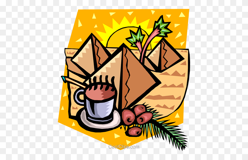 448x480 Pyramids With Coffee Beans And Espresso Royalty Free Vector Clip - Food Pyramid Clipart