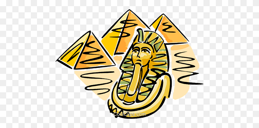 480x356 Pyramids With Pharaoh's Mask Royalty Free Vector Clip Art - Pharaoh PNG