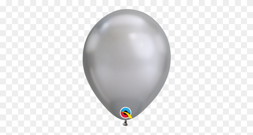 400x388 Qualatex Latex Chrome Silver - Silver Balloons PNG