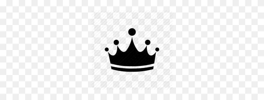 260x260 Queen Crown Black And White Clipart - White Crown PNG