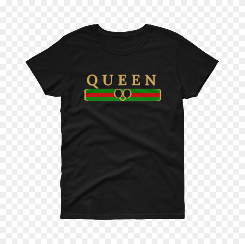 Женская футболка с коротким рукавом в стиле Queen Gucci с гладкой талией - Ремень Gucci PNG