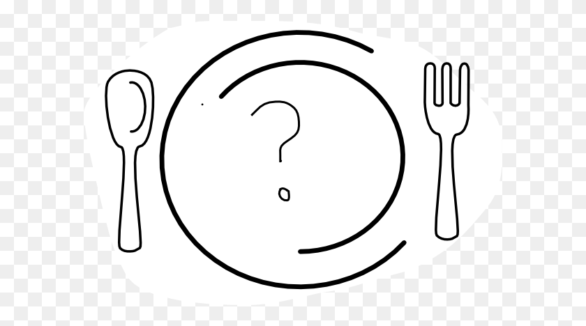 600x408 Question Mark Dinner Plate Clip Art - Hamburger Clipart Black And White