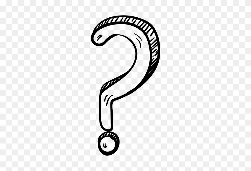 512x512 Question Mark Doodle - White Question Mark PNG