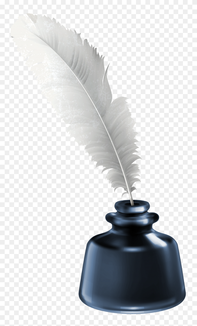4116x7000 Quill And Blue Ink Pot Transparent Png Clip Art Gallery - School Clipart Transparent