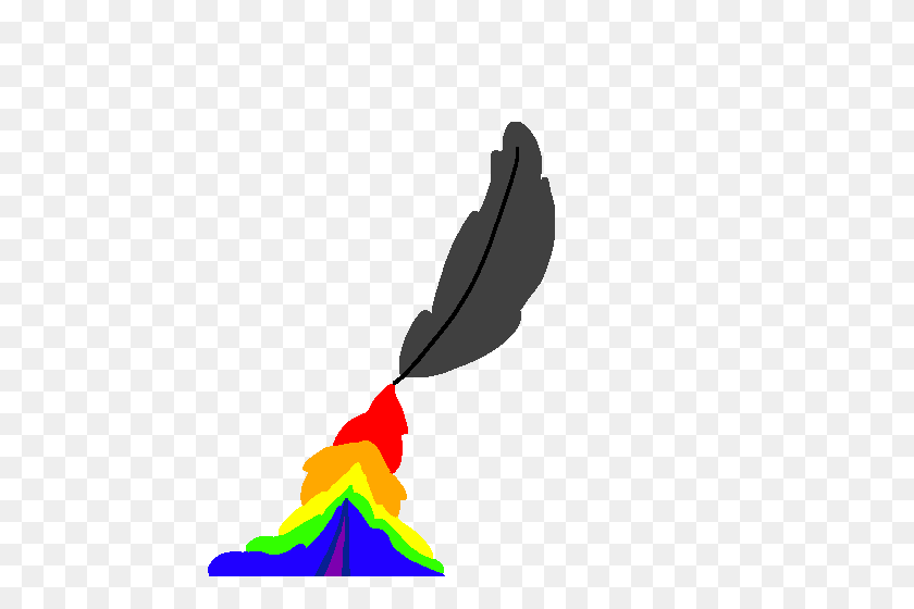 500x500 Quill Clipart Rainbow - Inkwell Clipart