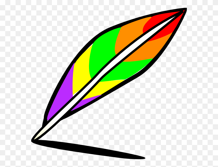 600x585 Quill Of Many Colors Clip Art - Quill Clipart