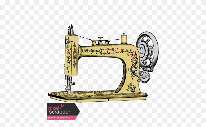 456x456 Quilted With Love - Sewing Machine PNG