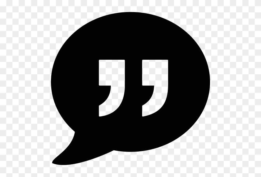 512x512 Quotation Marks In Speech Bubble Png Icon - Quotation Marks PNG