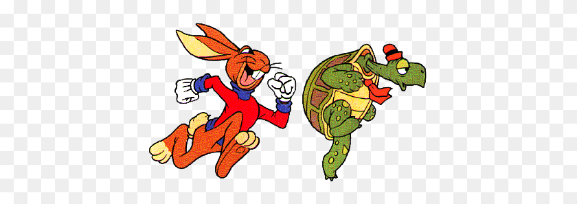 409x237 Rabbit And Turtle Clipart Clip Art Images - Running Fast Clipart