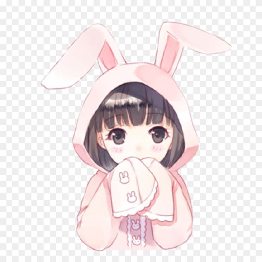 894x894 Rabbit Anime Png Png Image - Cute Anime Girl PNG