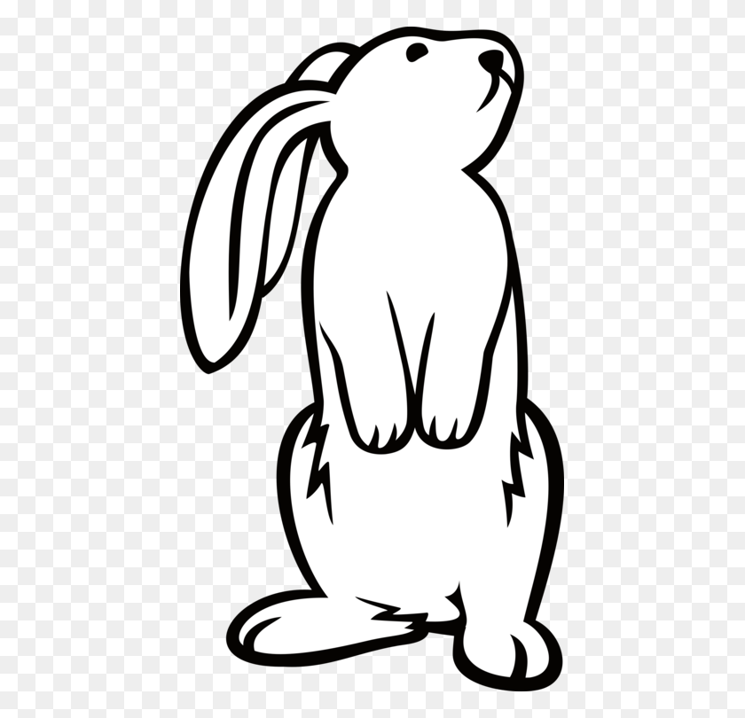 433x750 Rabbit Easter Bunny Hare Drawing Download - Easter Egg Hunt Clipart Black And White
