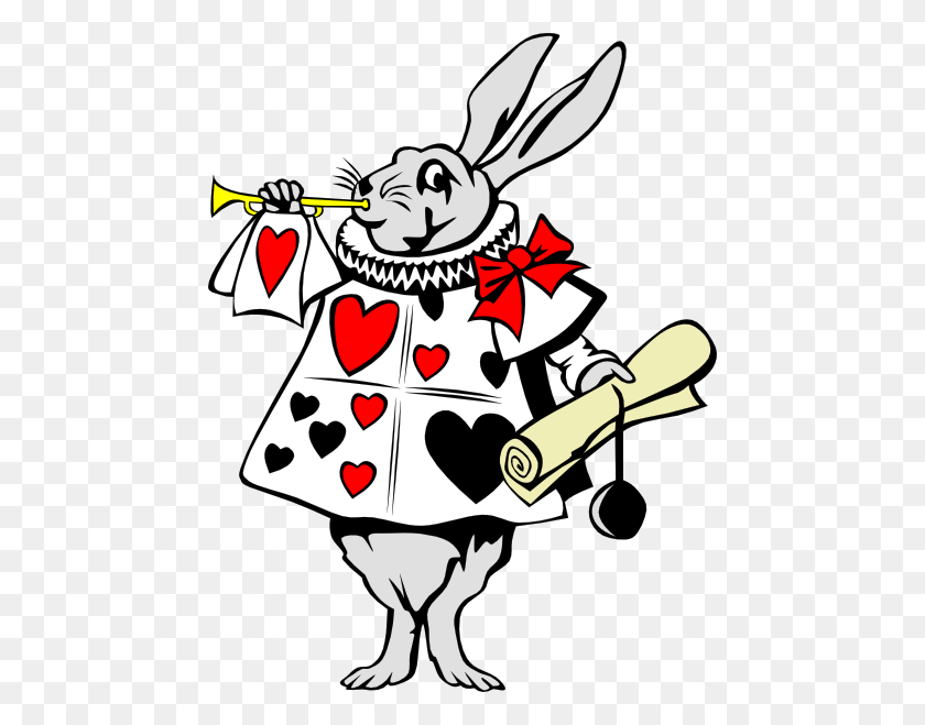 462x599 Rabbit From Alice In Wonderland - Bunny Eyes Clipart