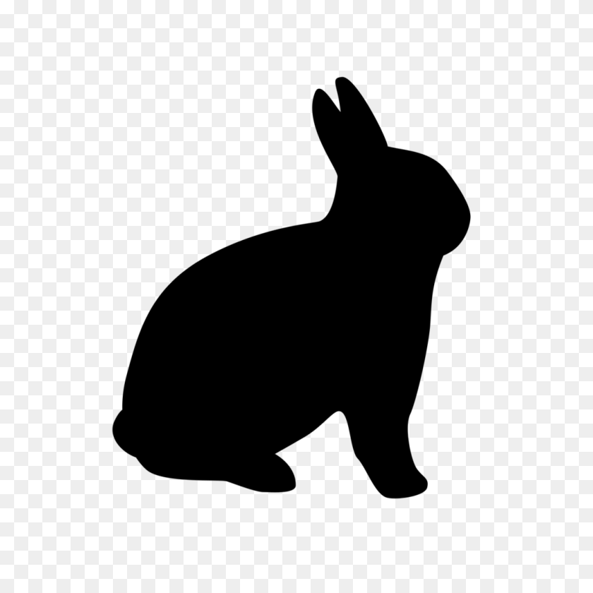 1024x1024 Rabbit Silhouette - Rabbit Ears PNG