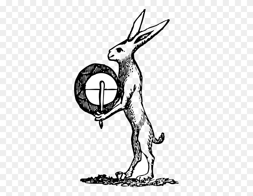 348x593 Rabbit With Drum Clip Art - Drum Set Clipart