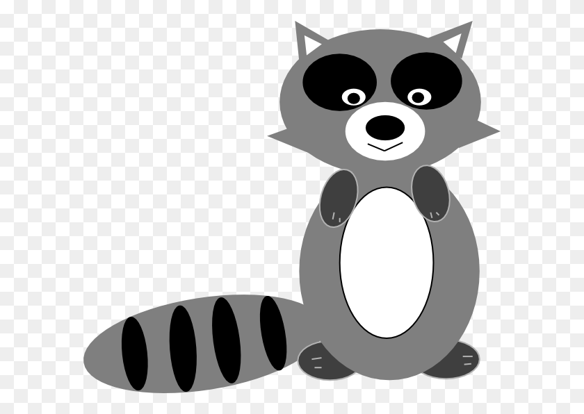 600x536 Raccoon Clipart Black And White - Raccoon Clipart Black And White