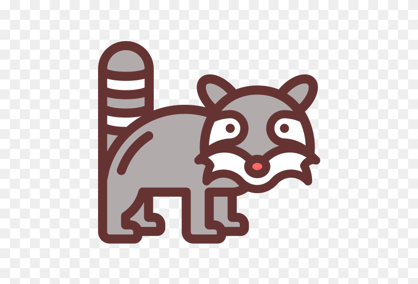 512x512 Raccoon, Multicolor, Lovely Icon With Png And Vector Format - Raccoon PNG