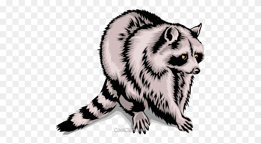 480x403 Raccoon Royalty Free Vector Clip Art Illustration - Raccoon Clipart