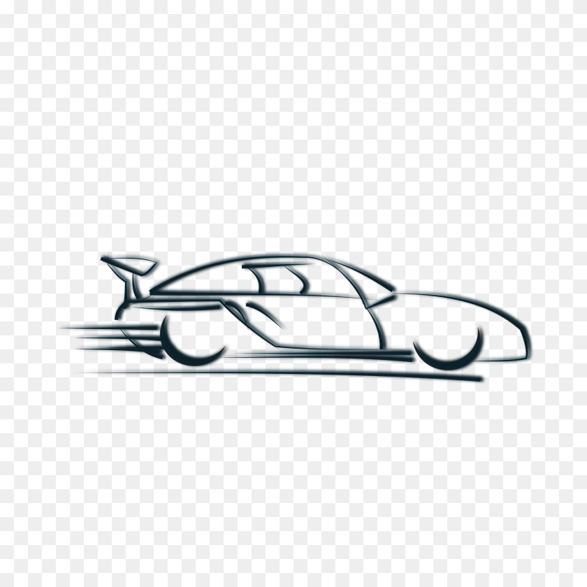 2400x2400 Гоночный Автомобиль Силуэт Картинки Клипарт - Гоночный Автомобиль Клипарт Черный И Белый
