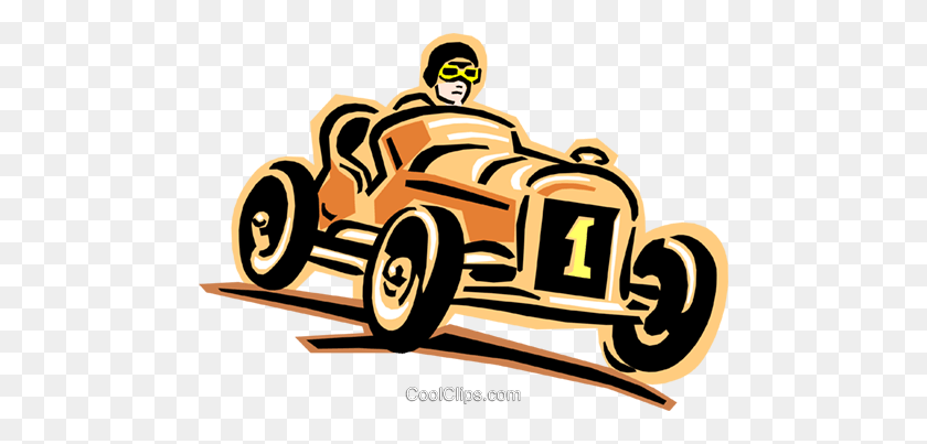 480x343 Racecar Royalty Free Vector Clip Art Illustration - Race Car Clipart