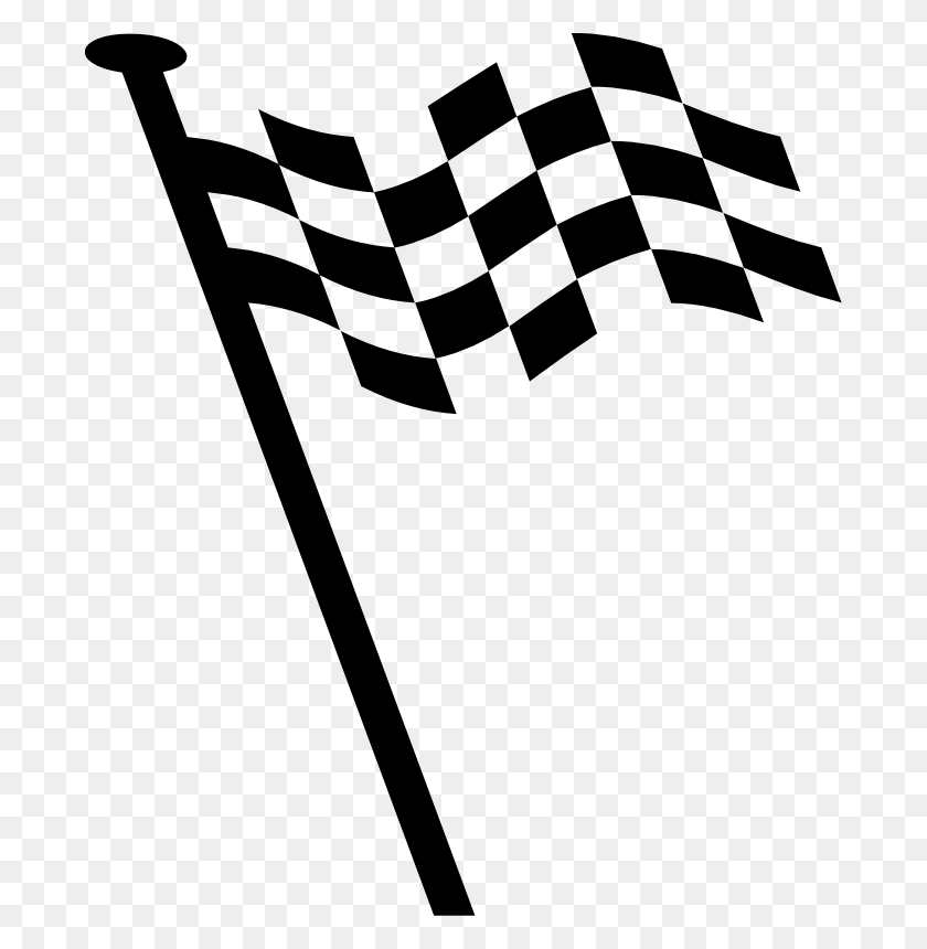 686x800 Racer Clipart Race Flag - Finish Line Clipart