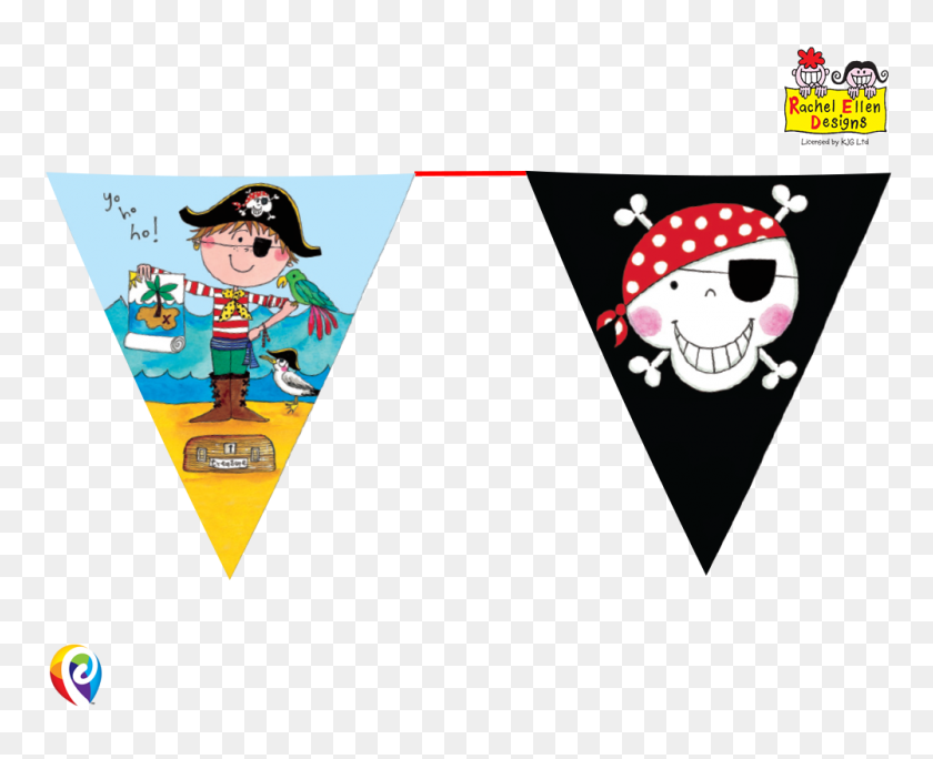 1000x800 Rachel Ellen Designed Partyware Pirate Theme - Flag Bunting Clipart