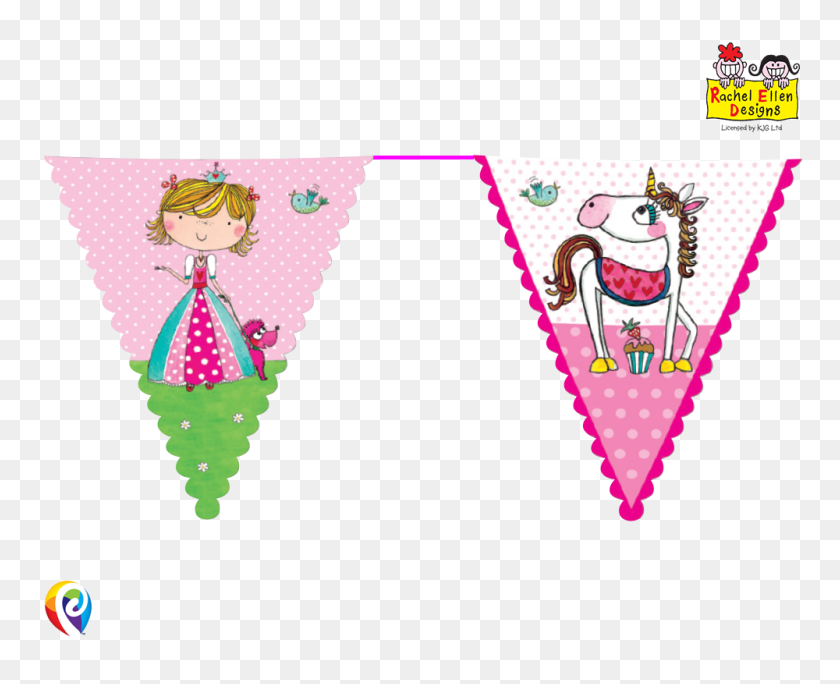 1000x800 Rachel Ellen Designed Partyware Princess Theme Flag Bunting - Flag Bunting Clipart