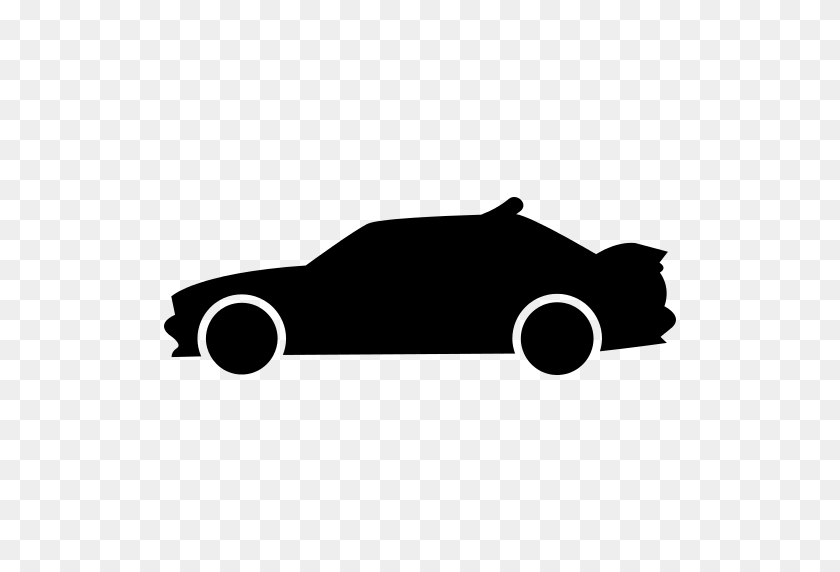 512x512 Racing Car Side View Silhouette Png Icon - Car Side PNG