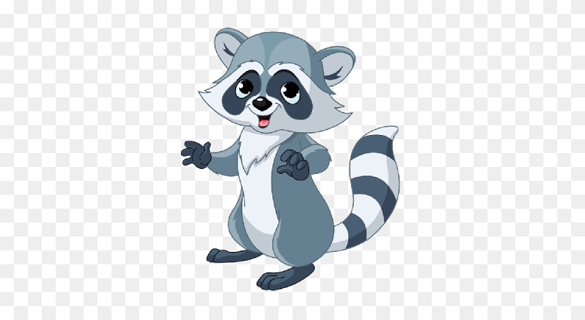 400x400 Racoons - Cute Raccoon Clipart