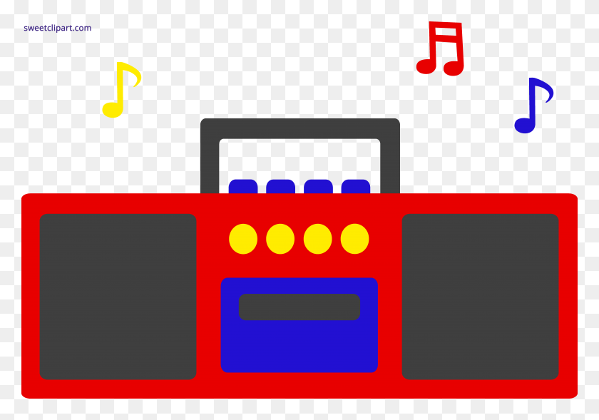 7408x5025 Radio Music Notes Clipart - Music Notes Border Clipart