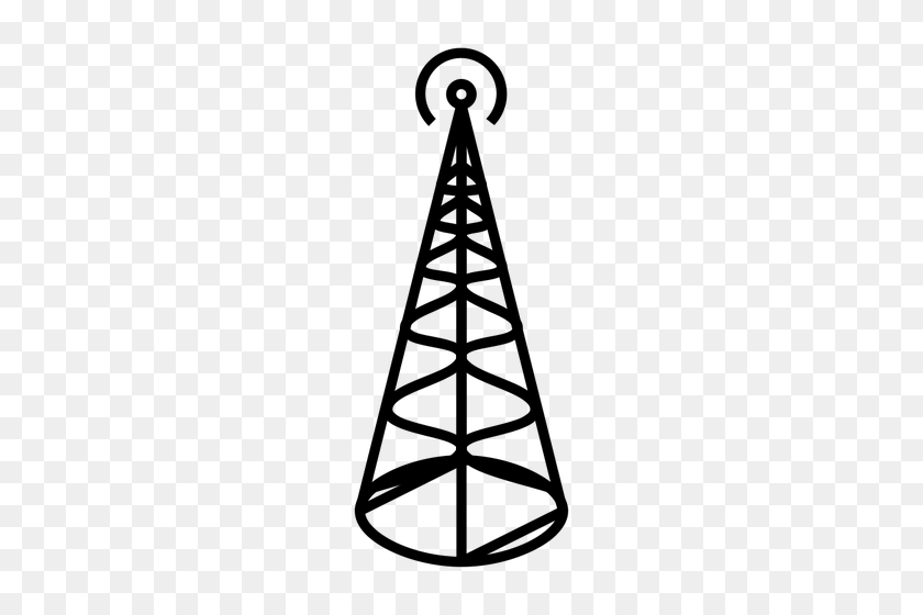 222x500 Radio Transmitter Antenna With Round Base Vector Illustration - Military Base Clipart
