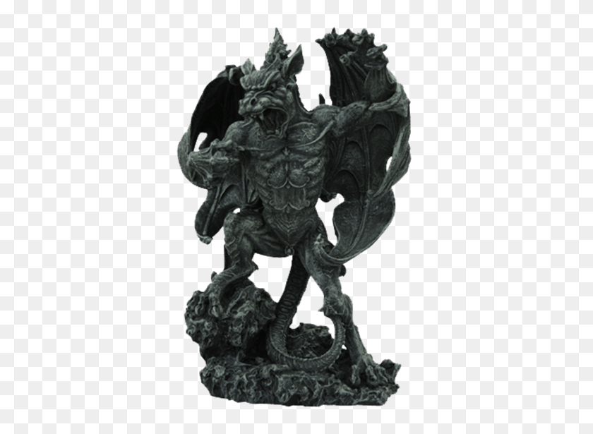 555x555 Raging Gargoyle Statue Mythical Objects - Gargoyle PNG