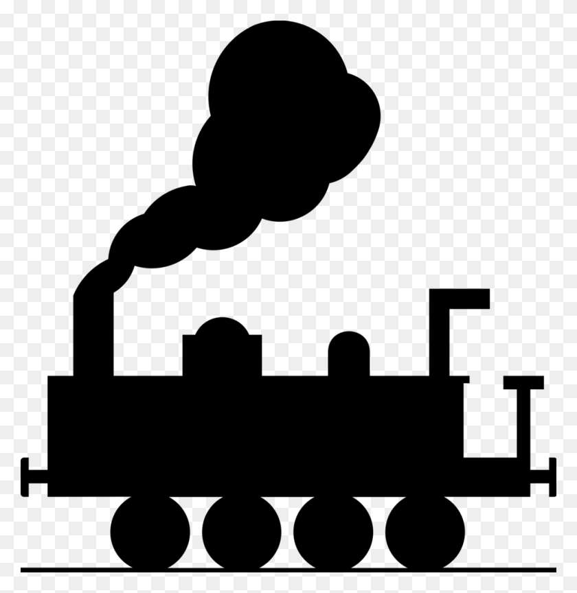 958x988 Railroad Clipart Silhouette - Christmas Train Clipart