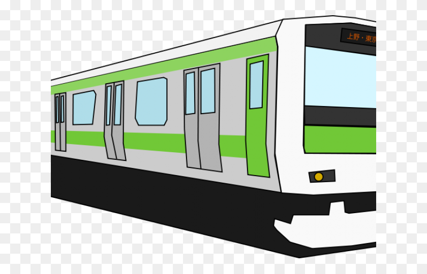 640x480 Железнодорожный Вокзал Клипарт Длинный Поезд - Клипарт Метро