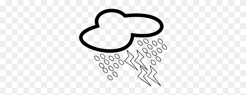 300x265 Rain And Thunderstorm Icon, Png Clipart Image - Debris Clipart