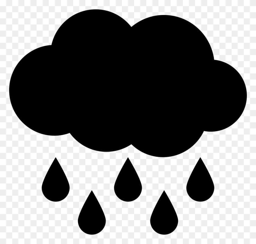 980x928 Rain Black Cloud With Raindrops Falling Down Png Icon Free - Rain Drops PNG